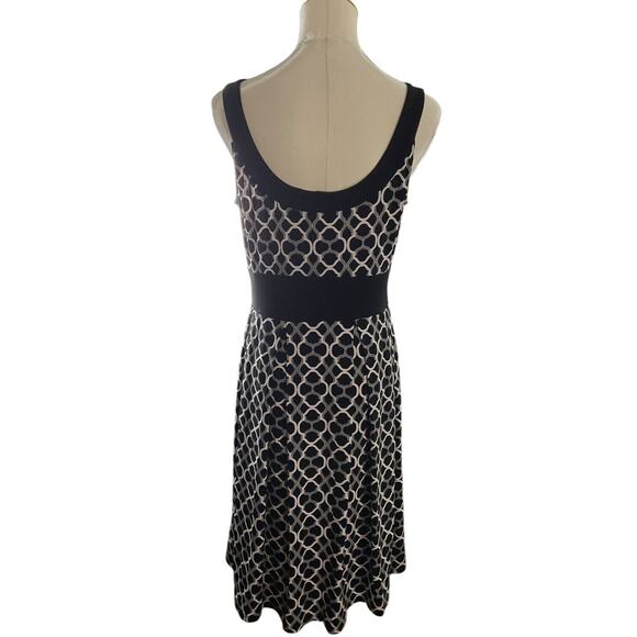East 5th Womens Petite Medium PM Black White Dress Sleeveless Scoop Neck Waffle - Picture 3 of 12